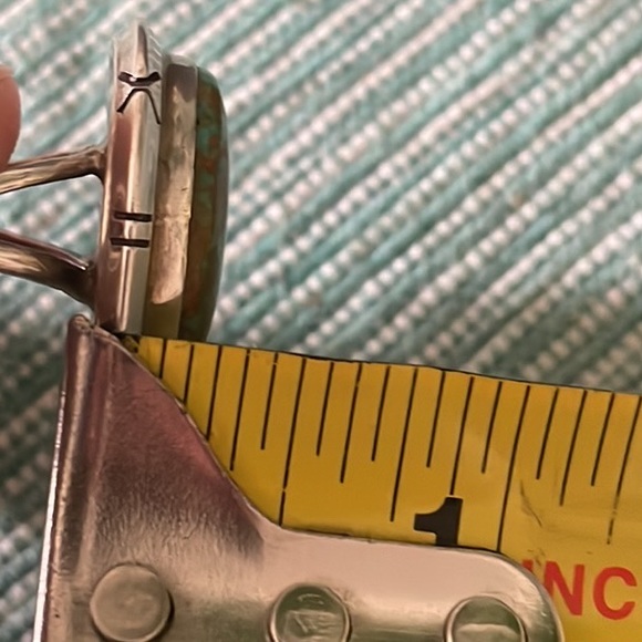 Native American High Grade Mountain Turquoise Ring Signed Sz6 almost 9g - Picture 9 of 15